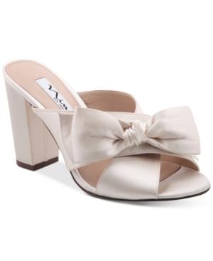Nina Samina Bow Slip-on Evening Mules Women's Shoes