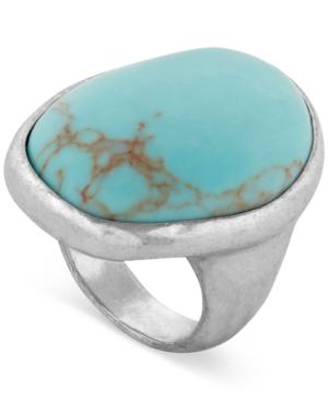 Lucky Brand Silver-tone Large Stone Drama Ring