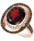Le Vian Chocolatier Raspberry Rhodolite Garnet (5-3/8 Ct. T.w.) And Diamond (3/4 Ct. T.w.) Ring In 14k Rose Gold, Only At Macy's