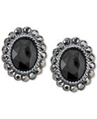 2028 Hematite-tone Jet Oval Button Earrings, A Macy's Exclusive Style