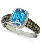 Le Vian Chocolatier Signity Blue Topaz (1-1/5 Ct. T.w.) And Diamond (3/4 Ct. T.w.) Ring In 14k White Gold