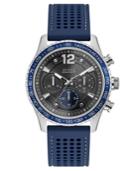 Guess Men's Chronograph Blue Silicone Strap Watch 44mm
