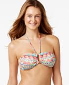 Bar Iii Printed Halter Bandeau Bikini Top, Only At Macy's Women's Swimsuit