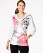 Style & Co. Sport Petite Printed Half-zip Hoodie, Only At Macy's