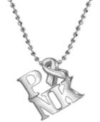 Alex Woo Pink Ribbon Pendant Necklace In Sterling Silver