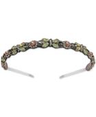 Deepa Gunmetal-tone Mint Green Crystal Headband