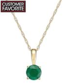 Emerald Pendant Necklace In 14k Gold (5/8 Ct. T.w.)