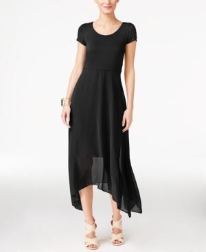 Vince Camuto Asymmetrical Chiffon-contrast Dress