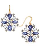 Charter Club Gold-tone Clear & Blue Crystal Drop Earrings, Only At Macy's