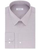Calvin Klein Men's Classic Fit Non-iron Performance Pink And Grey Check Dress Shirt
