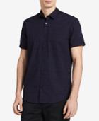 Calvin Klein Men's Cross Hatch Print Classic Fit Shirt