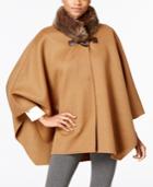 Jones New York Faux-fur-collar Toggle Poncho