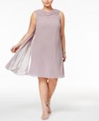 Sl Fashions Plus Size Draped-front Shift Dress