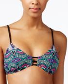 Bikini Nation Brush Hour Tribal-print Strappy Bralette Bikini Top Women's Swimsuit