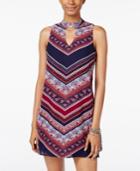 Trixxi Juniors' Printed Keyhole Shift Dress
