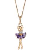 Multi-gemstone Ballerina 18 Pendant Necklace (1-5/8 Ct. T.w.) In 14k Gold-plated Sterling Silver