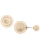Anne Klein Gold-tone Double Round Front Back Earrings