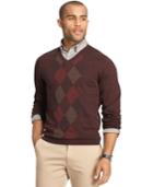 Van Heusen Big And Tall Feeder-stripe Diamond V-neck Sweater