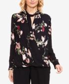 Vince Camuto Windswept Bouquet Printed Wrap Top