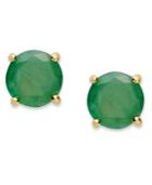 Victoria Townsend 18k Gold Over Sterling Sterling Earrings, May's Birthstone Emerald Stud Earrings (1-1/2 Ct. T.w.)
