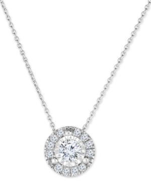 Trumiracle Diamond Halo 18 Pendant Necklace (1/2 Ct. T.w.) In 14k White Gold