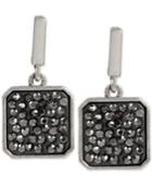 Kenneth Cole New York Silver-tone Pave Square Drop Earrings