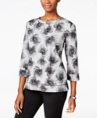 Karen Scott Floral-print Sweatshirt, Only At Macy's