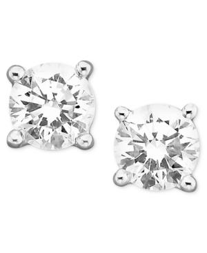 Diamond Earrings, 18k White Gold Certified Colorless Diamond Studs (1/3 Ct. T.w.)