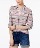 Tommy Hilfiger Striped Roll-tab Shirt, Only At Macy's
