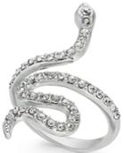 I.n.c. Woman Silver-tone Pave Snake Statement Ring, Created For Macy's