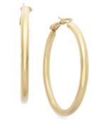 Giani Bernini 24k Gold Over Sterling Silver Earrings, 1-1/2 Clutchless Hoop Earrings