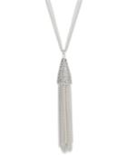 Inc International Concepts Silver-tone Pave-accented Long Tassel Pendant Necklace, Only At Macy's