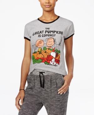 Peanuts Juniors' Great Pumpkin Graphic Ringer T-shirt