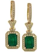 Brasilica By Effy Emerald (4-3/8 Ct. T.w.) And Diamond (1/2 Ct. T.w.) Earrings In 14k Gold