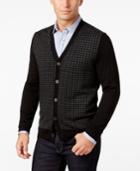 Club Room Men's Merino Blend Houndstooth Cardigan, Classic Fit