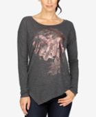 Lucky Brand Asymmetrical Metallic-graphic T-shirt