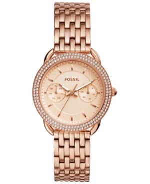Fossil Women's Tailor Rose Gold-tone Stainless Steel Bracelet Watch 35mm Es4055