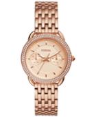 Fossil Women's Tailor Rose Gold-tone Stainless Steel Bracelet Watch 35mm Es4055