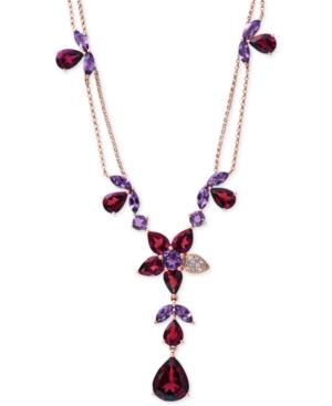 Bordeaux By Effy Rhodolite Garnet (13-1/5 Ct. T.w.), Amethyst (3-1/2 Ct. T.w.) And Diamond Accent Necklace In 14k Rose Gold