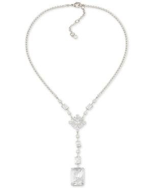 Carolee Silver-tone Cubic Zirconia Lariat Necklace