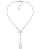 Carolee Silver-tone Cubic Zirconia Lariat Necklace