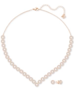 Swarovski Crystal Collar Necklace & Stud Earrings