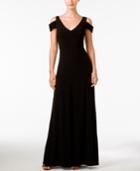 Calvin Klein Cold Shoulder V-neck Gown