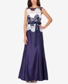 Tahari Asl Floral-print Sash Gown