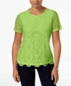 Alfred Dunner In The Limelight Embellished Lace-contrast Top