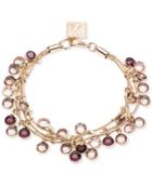 Anne Klein Gold-tone Stone Triple-row Shaky Bracelet