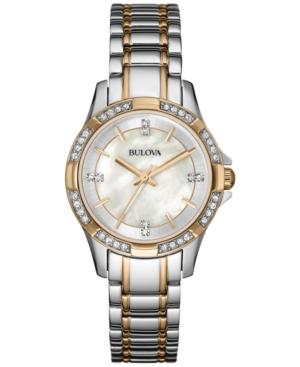 Bulova Women's Crystal Accent Two-tone Stainless Steel Bracelet Watch 30mm 98l203, A Macy's Exclusive Style