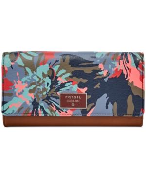 Fossil Ellis Floral Leather Clutch Wallet