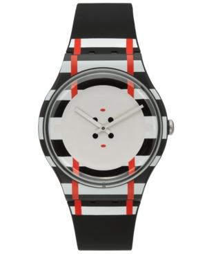 Swatch Unisex Swiss Es War Einmal Black Silicone Strap Watch 41mm Suob129