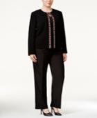 Tahari Asl Plus Size Bead-trim Crepe Jacket